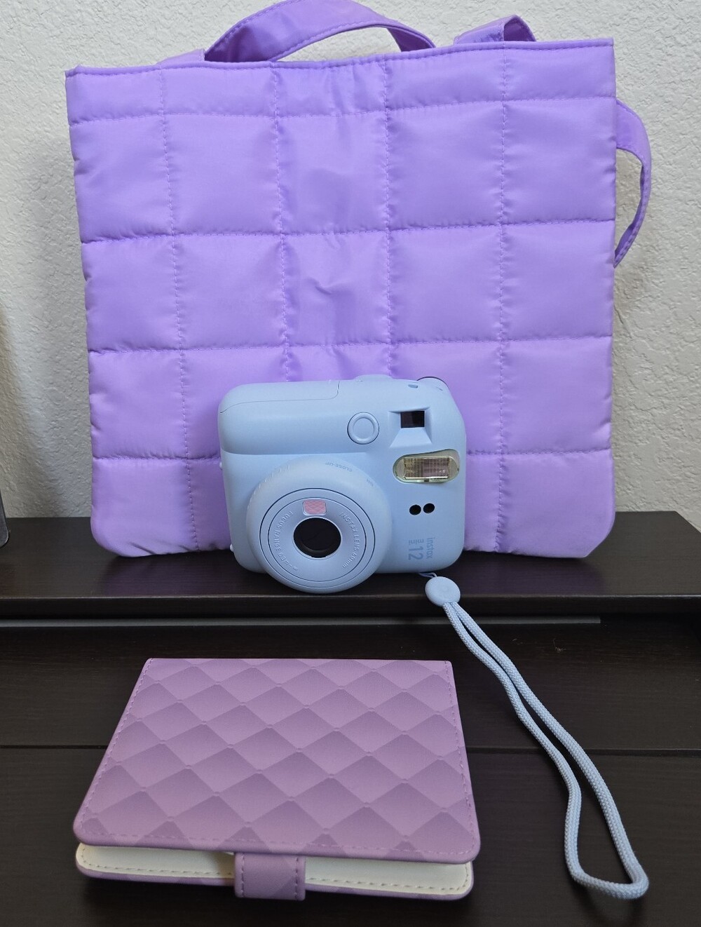 Fujifilm Instax Mini 12 instant film camera (Pastel Blue) With Bag And Album